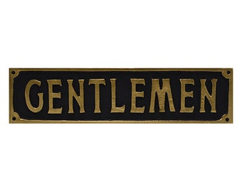 Plaque - Sign - Cast Plaque - Gentlemen - Nautical Sign - Bathroom Sign - Door Plaque - Quality - Restaurant - Vintage - Lakeside