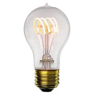 LED - A19 - Antique Loop Curved Filament - Dimmable -  Edison Bulb