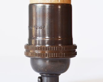 Keyless Electrical Lamp Socket - Oil-Rubbed Bronze - Light Socket - Solid Brass Premium Quality - Pendant Socket - Industrial Steampunk