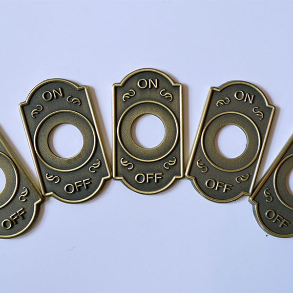 Switch Cover - 5-Pack Antique Brass - Toggle Switch Plate - Steampunk Style - Switch Washer - Switch Panel Cover -