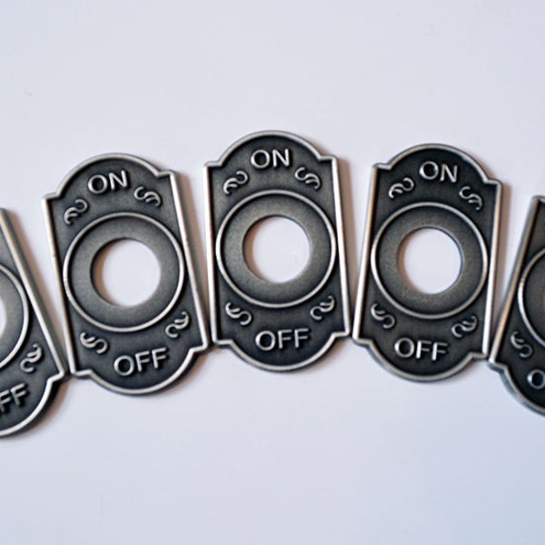 Switch Cover - 5-Pack Antique Nickel - Toggle Switch Plate - Steampunk - Switch Washer - Switch Panel -