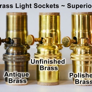 Keyless Light Socket Antique Brass Finish Pendant Socket Solid Brass Premium Quality Pendant Socket Industrial Steampunk image 2