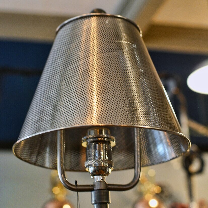 Metal Lamp Shade 9 Antique Nickel Perforated Shade Etsy