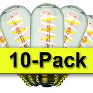 LED - T14 - Spiral Curved Filament - 10 PACK - Dimmable - Free Shipping