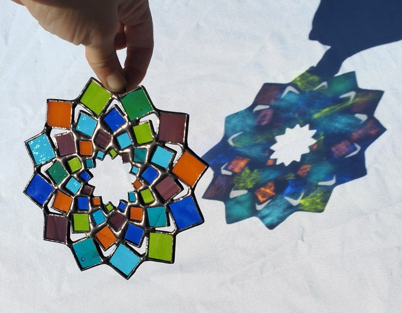 Large ~ Stained Glass Ornament Mandala Summer Mandala
