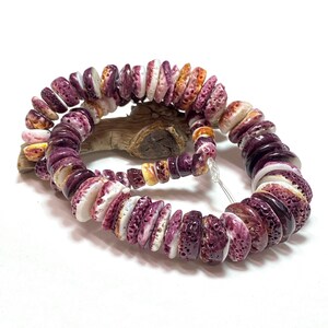 Purple Spiny Oyster Graduated Rondelles