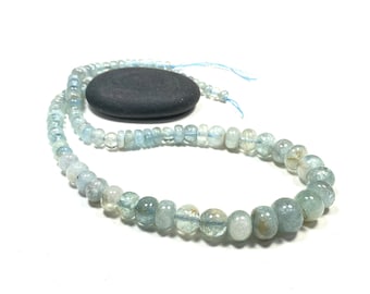 Faceted Aquamarine gemstone rondelles