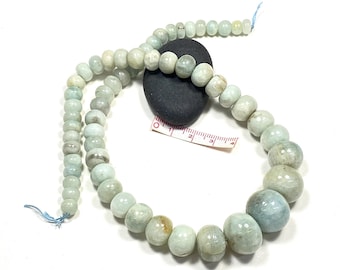 Aquamarine graduated gemstone rondelles
