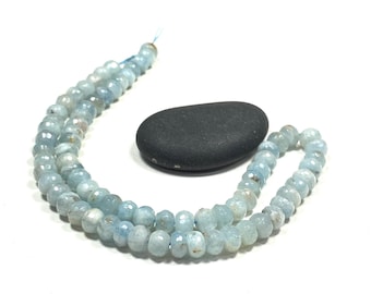 Faceted Aquamarine gemstone rondelles