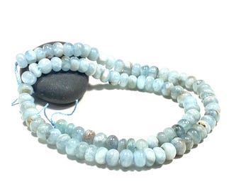 Faceted Aquamarine gemstone rondelles