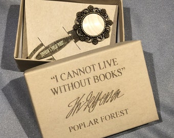 Antiqued Brass Bookmark made from Poplar from Thomas Jefferson's Poplar Forest