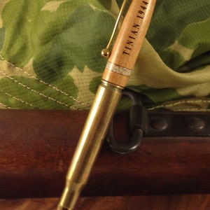 Tinian Historical RelicPen made with M-1 Garand Stock is  inlaid with sand from Tinian