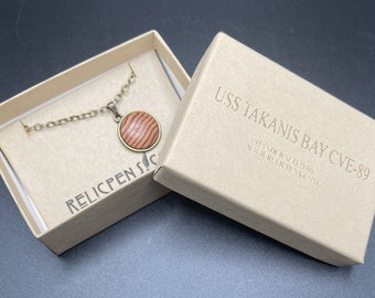 Historical Pendant made with Flight Decking off the USS Takanis Bay CVE-89