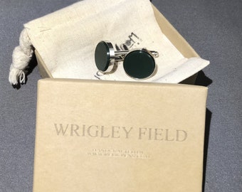 Wrigley Field Historical Cufflinks made from a seat removed from Wrigley Field