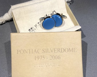 Historical Cuff links made from a seat removed from the Pontiac Silverdome