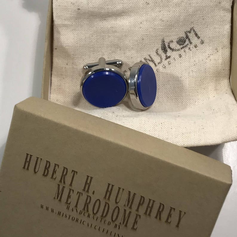 Sports Cuff Links made from a seat removed from the Hubert Humphrey Metrodome