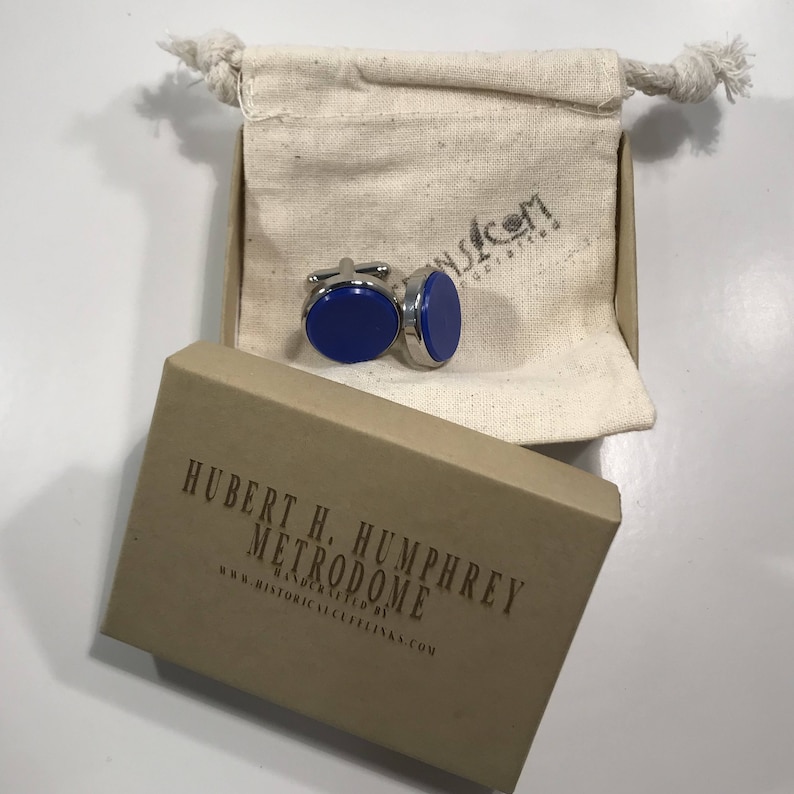 Sports Cuff Links made from a seat removed from the Hubert Humphrey Metrodome