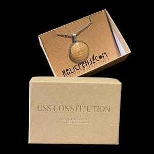 USS Constitution Stainless Steel 20mm Pendant made with Oak from the Ship