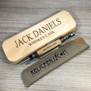 Jack Daniels Whiskey Barrel Pen made from the Barrel Includes Etched Box