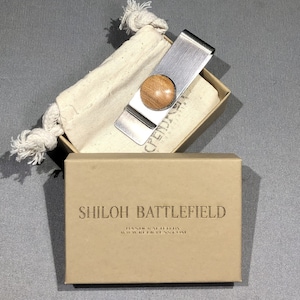 Shiloh Civil War Historical Money Clip made with Cherry from Battlefield