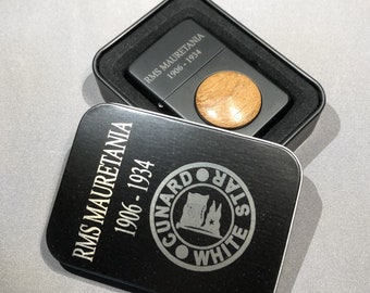 Star Butane Lighter made with Teak Decking off of the RMS Mauretania