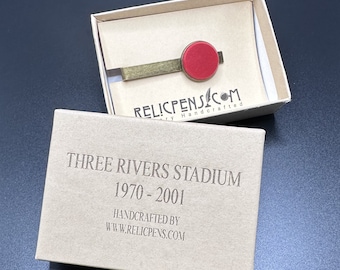Historical Tie Clip made from a seat removed from the Old Three Rivers Stadium