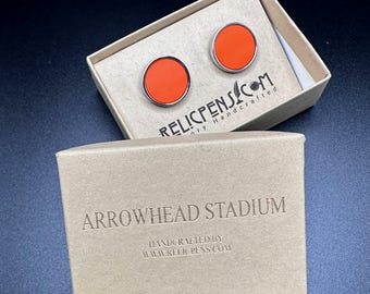 Arrowhead Stadium Historical Cuff Links made from a seat removed from the Stadium