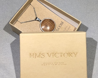Stainless Steel Pendant Made Using Oak from HMS Victory