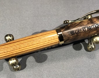 SS Great Britain Historical Fountain/Rollerball Pen made from Timber from the Ship