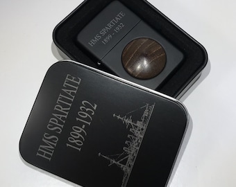 Star Butane Lighter made with Teak Decking off of the Cruiser HMS Spartiate