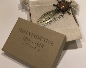 Historical Bookmark made from Teak Decking off the HMS Vindictive 1899-1918
