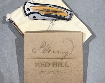 Patrick Henry Historical Knife made from 350+ Year Old National Champion Osage Orange Tree at Red Hill
