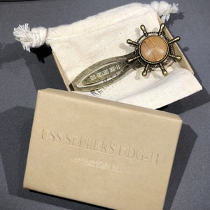 Historical Bookmark made with wood from the USS Sellers DDG-11