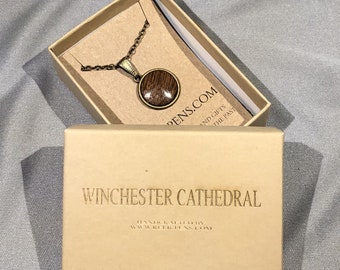 Historical Pendant made from Oak Roofing Material from the Winchester Cathedral
