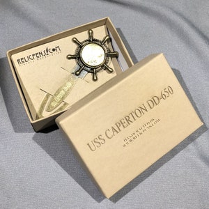 USS Caperton DD-650 Bookmark made with Brass from the Ship
