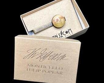 Tie Clip made from Thomas Jefferson's Monticello Tulip Poplar Tree
