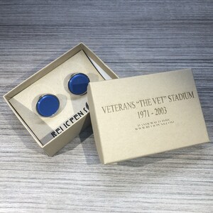 Veteran's Stadium Historical Cuff links made from a seat removed from the old Stadium in Philadelphia PA The Vet