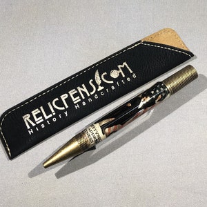 Gettysburg Address Witness Tree Antique Brass Relic Pen with Witness Tree Wood Embedded into the Resin