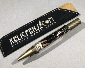Gettysburg Address Witness Tree Antique Brass Relic Pen with Witness Tree Wood Embedded into the Resin