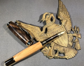 USS Hartford 1858 Historical Fountain/Rollerball Pen made with Wood from the Ship