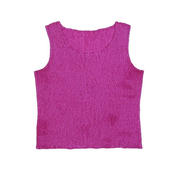 90s Pink Scrunchie Micro Pleat Popcorn Sleeveless