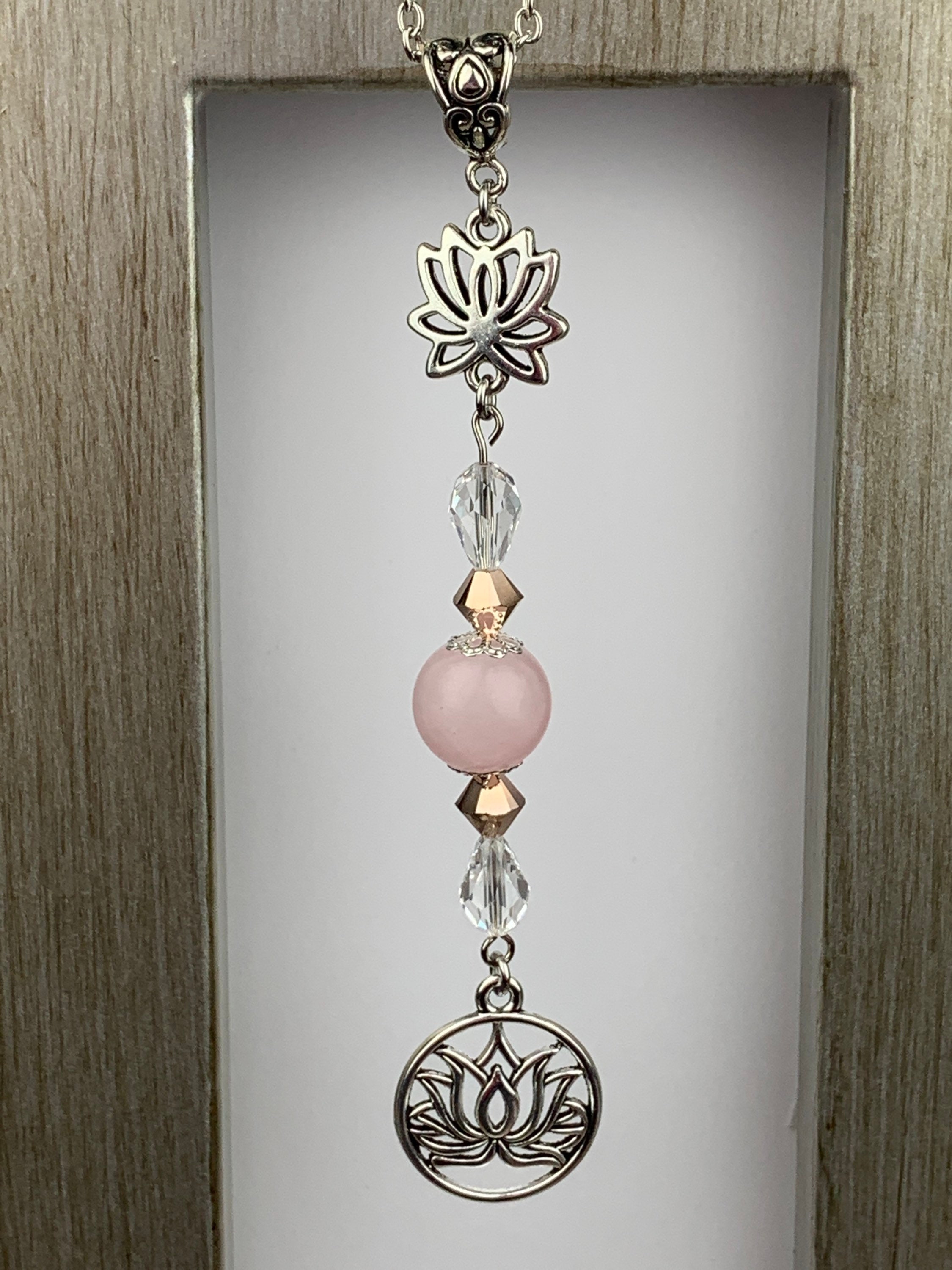 Lotus flower rear view mirror accessory crystal car decor Etsy