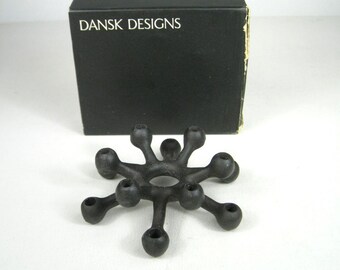 Dansk Vintage 1960 danés Quistgaard Spider Cast Iron Portavelas Atomic Era