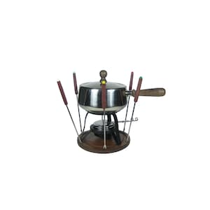 Gailcraft Fondue Set 2 Quart Stainless Steel Fondue Pot Set Vintage 1970
