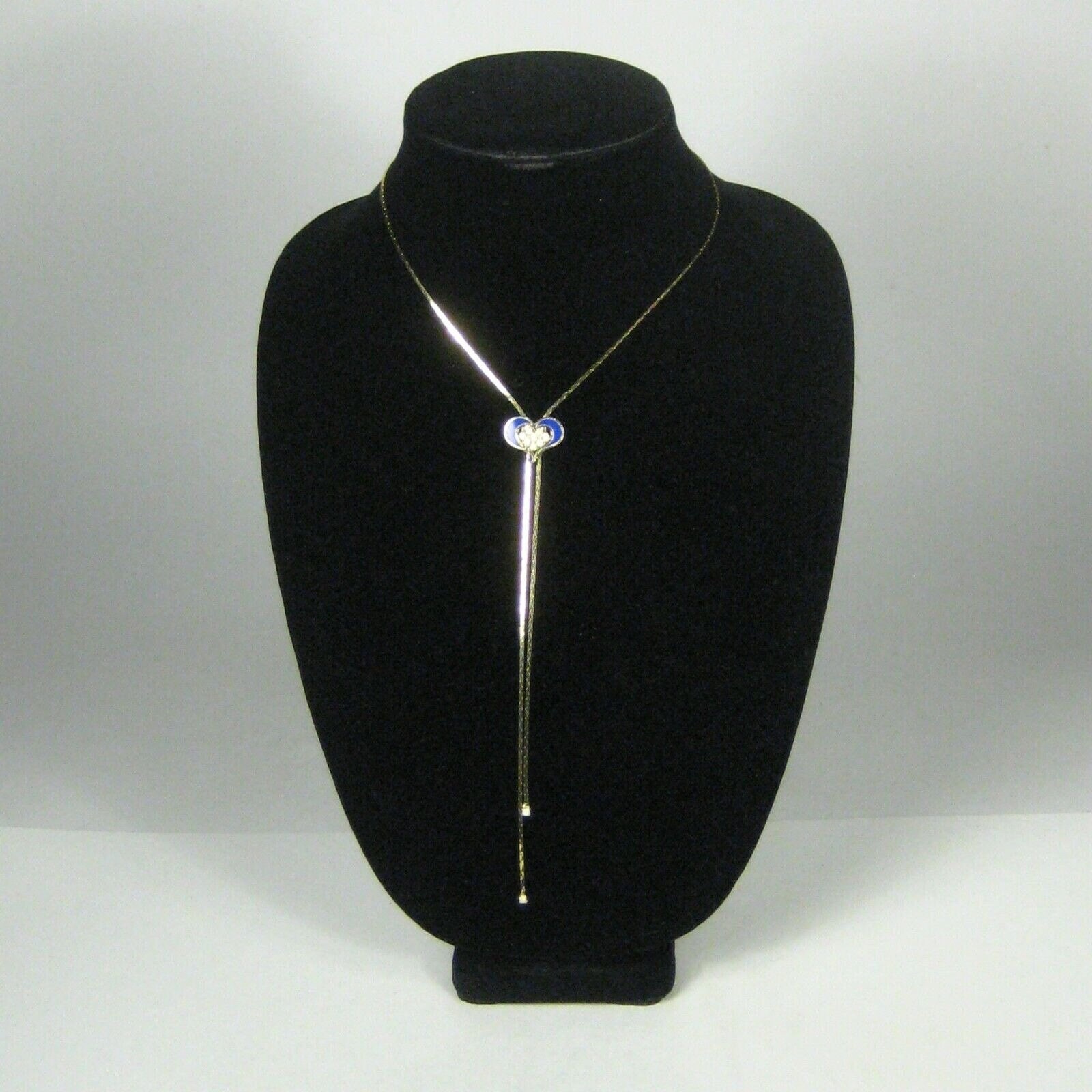 Vintage Blue Aurora Borealis Rhinestone Lariat Necklace or Belt 29-37\