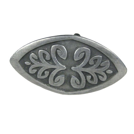 Jesse Mcleod Vintage Belt Buckle Hippie Indiana Metal Crafts Silvertone 3.8 inch