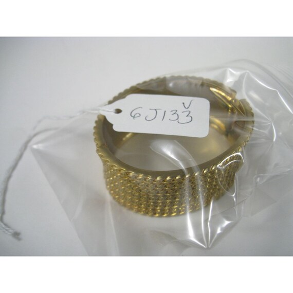 Gold Tone Wide Hinged Statement Bangle Bracelet C… - image 10