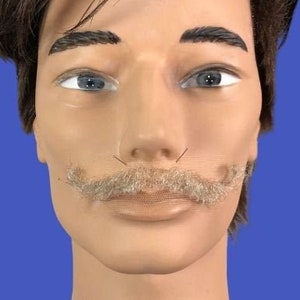 High Quality Light Grey Human Hair / Film Lace Moustache / Film TV Theatre