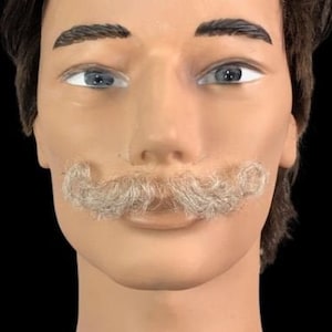 High Quality Light Grey Human Hair / Film Lace Moustache / Film TV Theatre