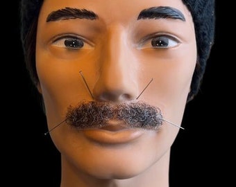 High Quality Black/white grey,  Moustache on Film lace